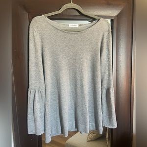 Calvin Klein blouse silver sparkle gray